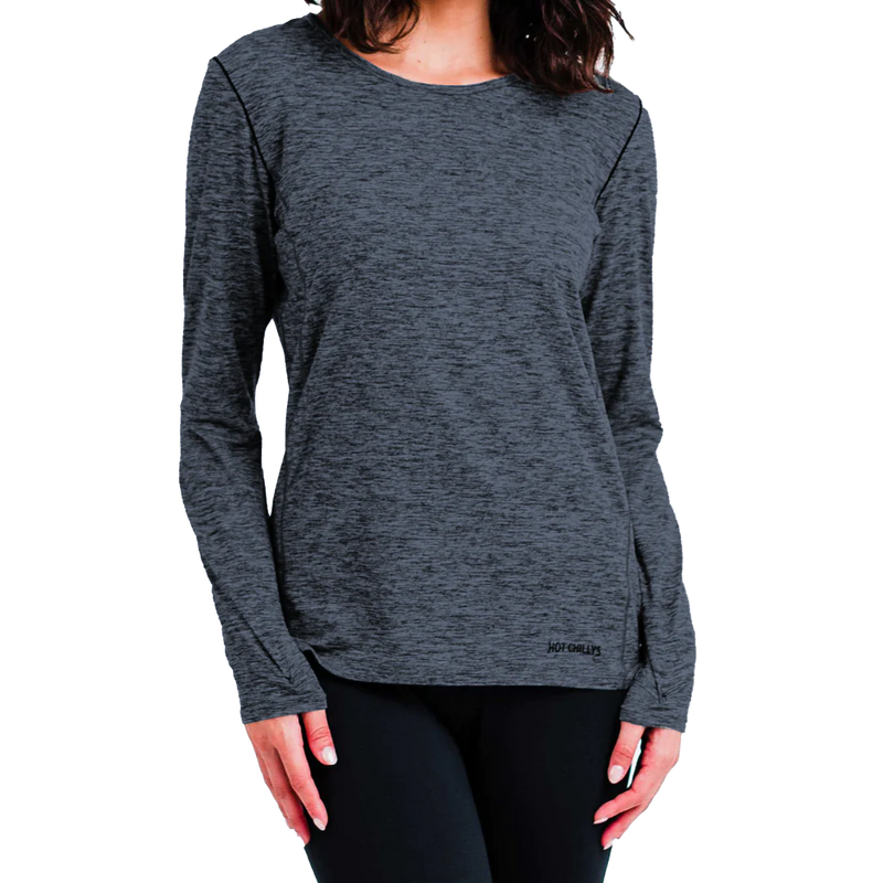 Hot Chillys Women Clima-Tek Crew Midweight Relaxed Fit Base Layer
