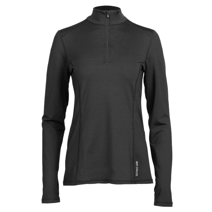 Hot Chillys Women Micro-Elite Chamois Solid Zip-T Base Layer black