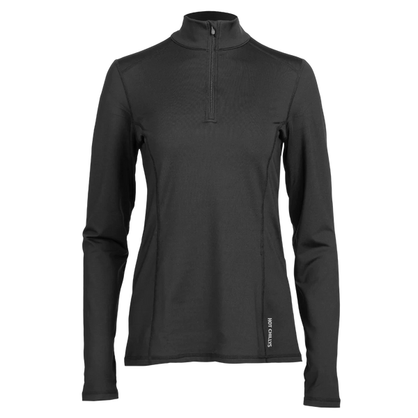 Hot Chillys Women Micro-Elite Chamois Solid Zip-T Base Layer black