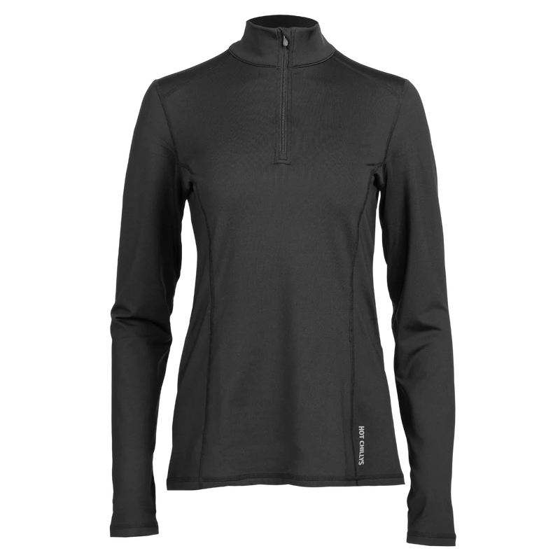Hot Chillys Women Micro-Elite Chamois Solid Zip-T Base Layer black