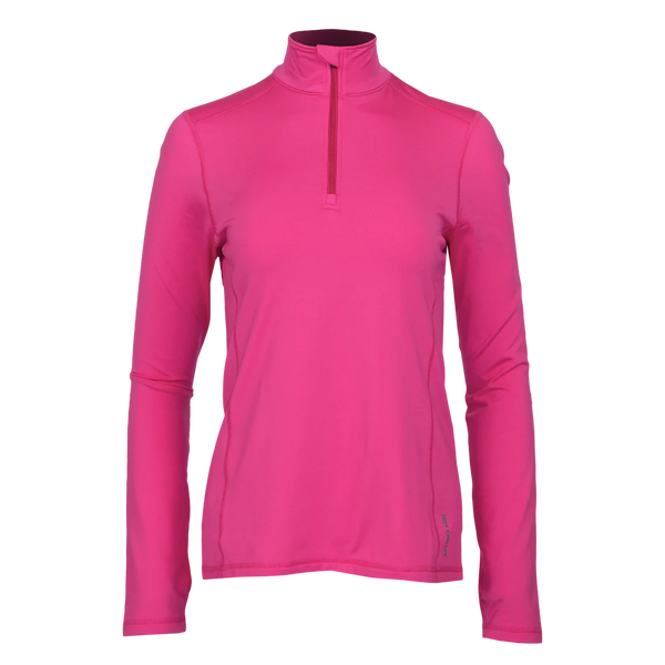 Hot Chillys Women Micro-Elite Chamois Solid Zip-T Base Layer Pink
