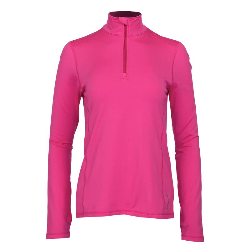 Hot Chillys Women Micro-Elite Chamois Solid Zip-T Base Layer Pink