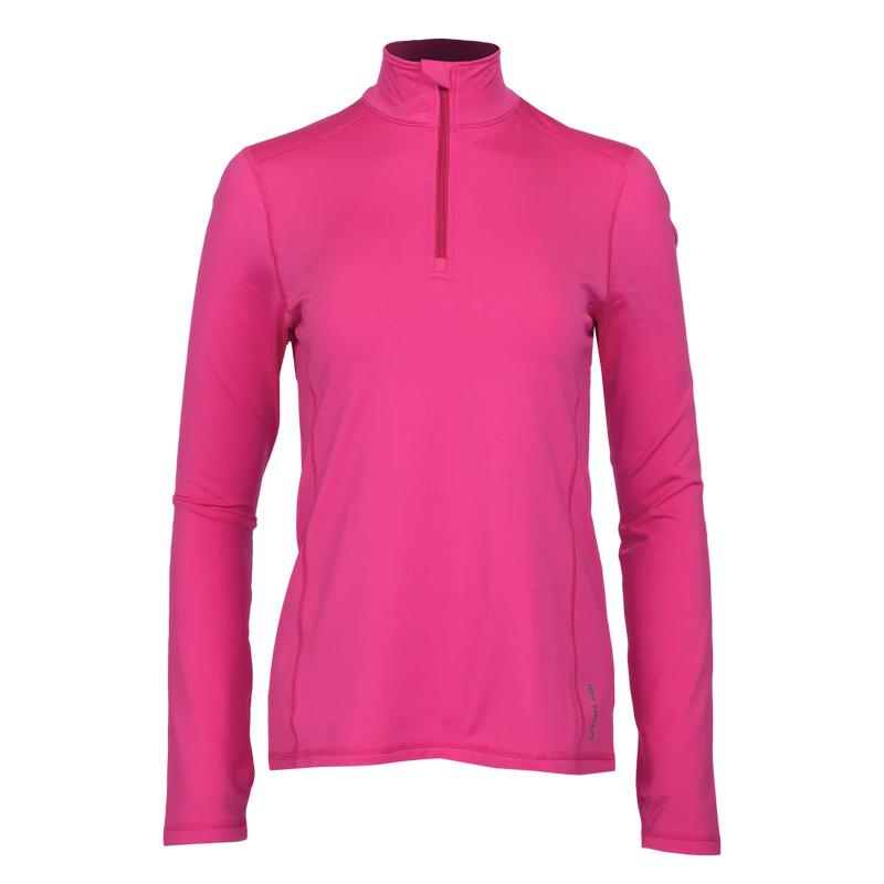 Hot Chillys Women Micro-Elite Chamois Solid Zip-T Midweight Body Fit Base Layer