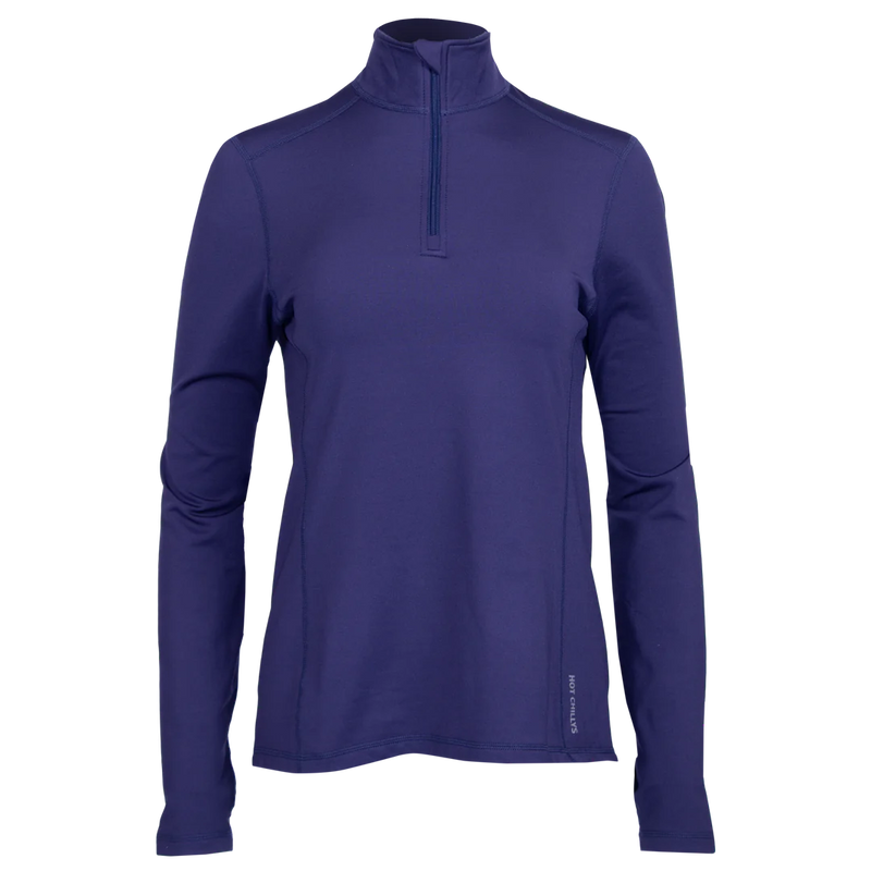 Hot Chillys Women Micro-Elite Chamois Solid Zip-T Base Layer Purple