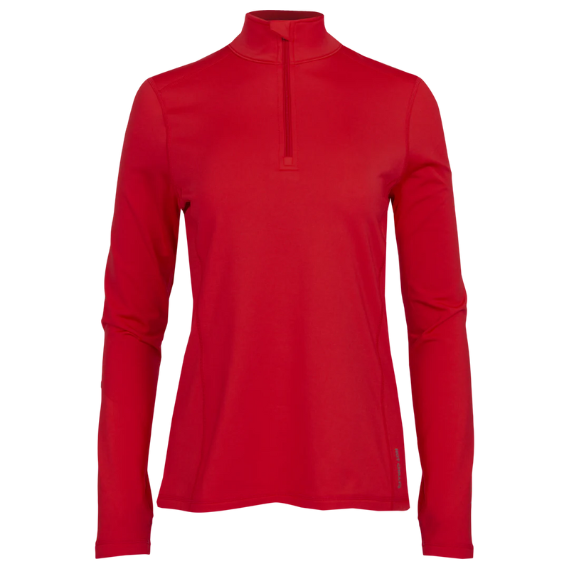 Hot Chillys Women Micro-Elite Chamois Solid Zip-T Base Layer Red