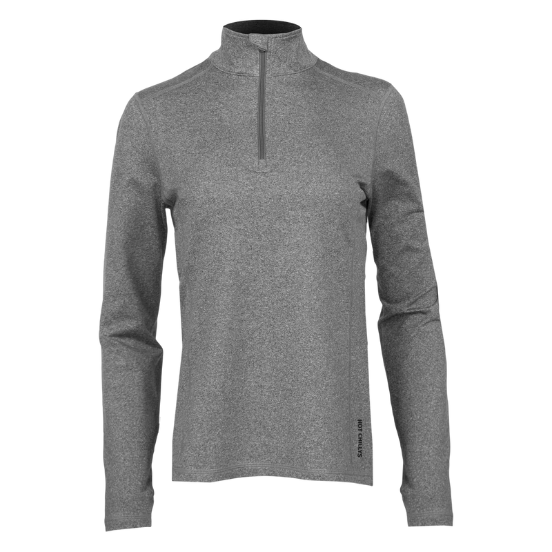 Hot Chillys Women Micro-Elite Chamois Solid Zip-T Base Layer Grey