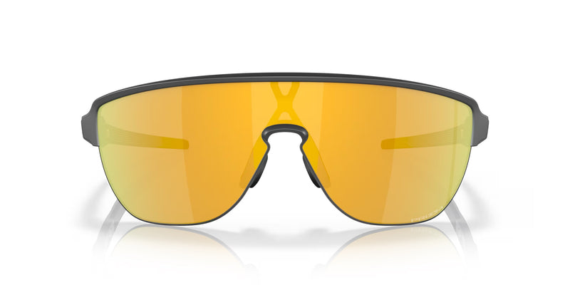 Oakley Corridor Rectangular Men Sunglasses - Front view, showcasing semi-rimless shield design and Unobtainium features