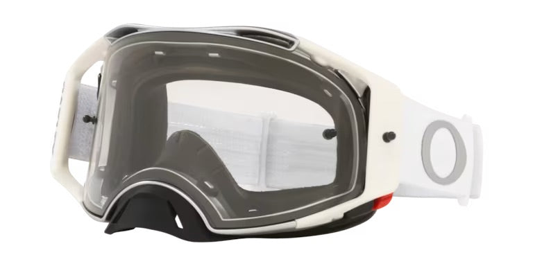 Oakley Airbreake MX Bike Clear Lenses, Tuff Blocks White Strap