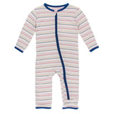 KicKee Pants Bamboo Print Coverall with Zipper