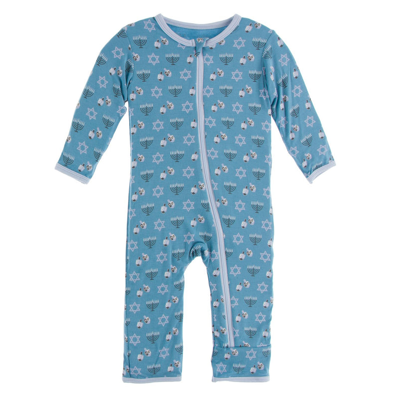 KicKee Pants Bamboo Print Coverall with Zipper