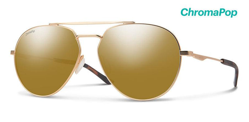 Smith Optics Westgate ChromaPop Sunglasses Matte Rose Gold Frame Bronze Mirror Lens