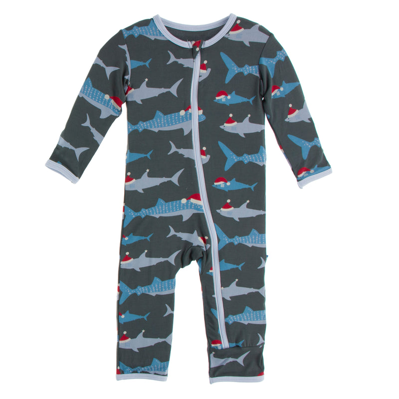 KicKee Pants Bamboo Print Coverall with Zipper