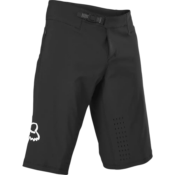 Fox Racing Men's Defend MTB Shorts - Front view, showcasing durable TruMotion® fabric and race-ratchet closure Black