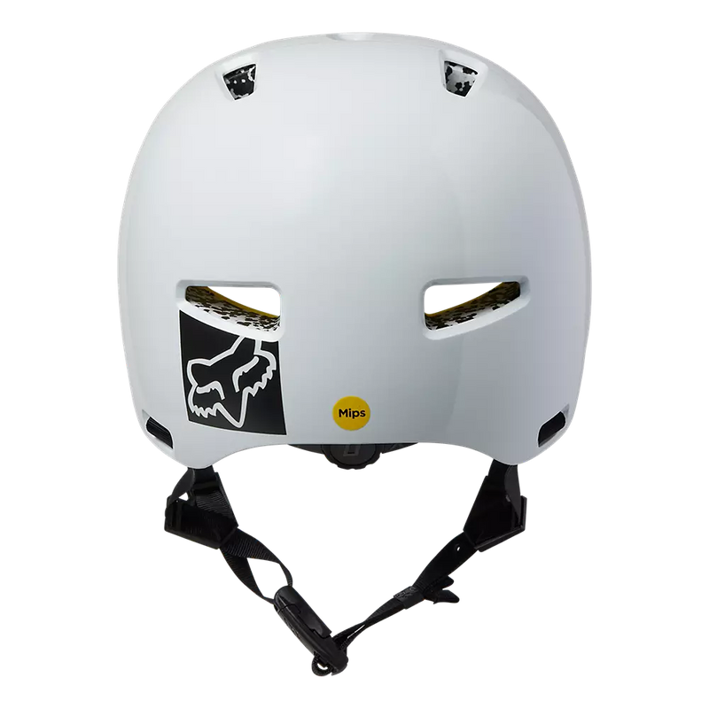 Fox Racing Unisex Flight Pro Helmet - Front view, showcasing MIPS technology and 360 fit system White Back