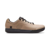 Fox Racing Union Flat Unisex Adult Mountain Bike Shoes on a mountain bike trail. Mocha 1