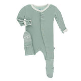 KicKee Pants Bamboo Solid Footie with Snaps 