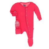 KicKee Pants Bamboo Solid Footie with Snaps 