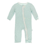 KicKee Pants Bamboo Print Muffin Ruffle Coverall with Zipper