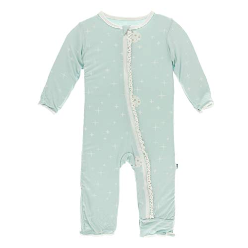 KicKee Pants Bamboo Print Muffin Ruffle Coverall with Zipper