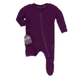 KicKee Pants Bamboo Solid Footie with Zipper