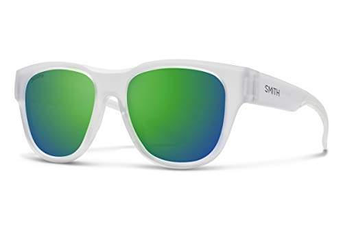 Smith Rounder Chromapop Sunglasses, Matte Crystal Frame ChromaPop Green Mirror Lens