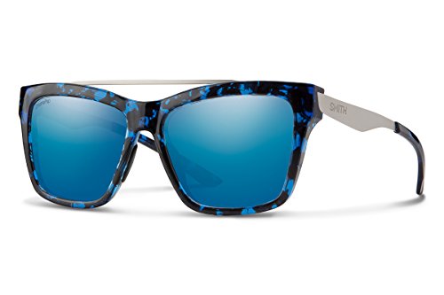 Smith The Runaround Chroma Pop Sunglasses, Blue Tortoise, Blue Tortoise Frame ChromaPop Blue Mirror Lens