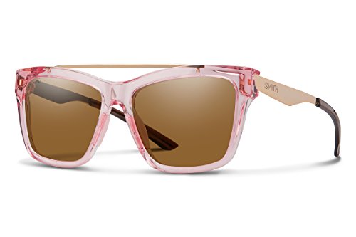 Smith The Runaround Chroma Pop Polarized Sunglasses, Pink Crystal Frame ChromaPop Polarized Brown Lens