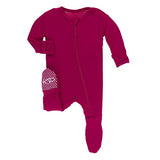 KicKee Pants Bamboo Solid Footie with Zipper
