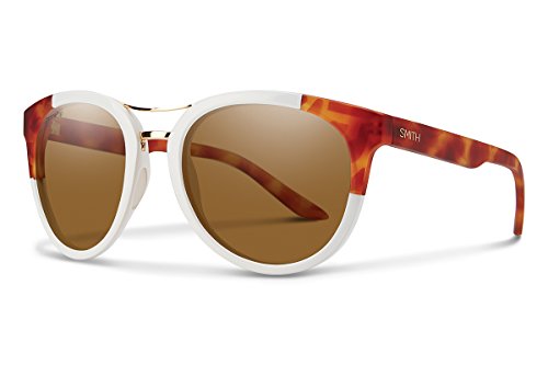 Smith Optics Bridgetown Chromapop Polarized Sunglasses, White Honey Tortoise Block Frame ChromaPop Polarized Brown Lens