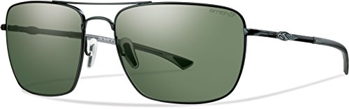 Smith Optics Audible Lifestyle Sunglasses, Matte Black Frame ChromaPop Polarized Grey Green Lens