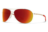 Smith Serpico 2 Sunglasses, Gold Frame ChromaPop Red Mirror Lens