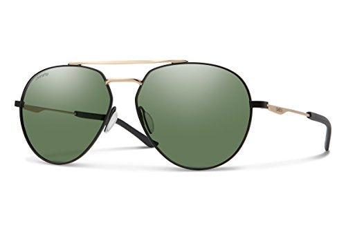 Smith Westgate Chroma Pop Polarized Sunglasses, Matte Black Gold Frame ChromaPop Polarized Grey Green Lens