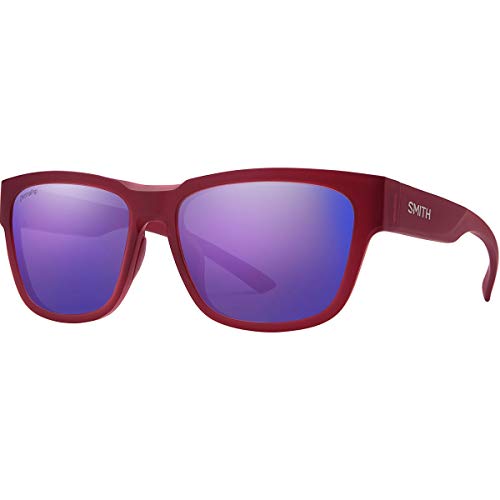 Smith Ember ChromaPop Polarized Sunglasses, Matte Crystal Deep Maroon Frame ChromaPop Polarized Violet Mirror Lens