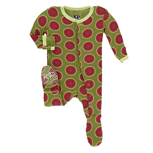 Kickee Pants Bamboo Print Footie with Snaps