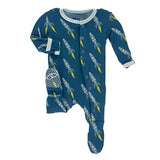 Kickee Pants Bamboo Print Footie with Snaps