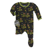 Kickee Pants Bamboo Print Footie with Snaps
