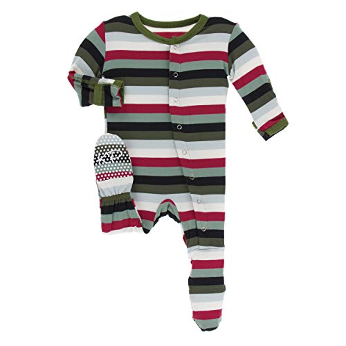 Kickee Pants Bamboo Print Footie with Snaps