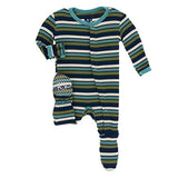 Kickee Pants Bamboo Print Footie with Snaps