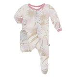Kickee Pants Bamboo Print Footie with Snaps