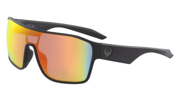 Dragon Alliance Tolm LL Ion Sunglasses, Matte Black Frame LL Red Ion Lens