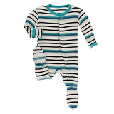 Kickee Pants Bamboo Print Footie with Snaps