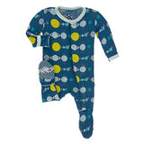 Kickee Pants Bamboo Print Footie with Snaps