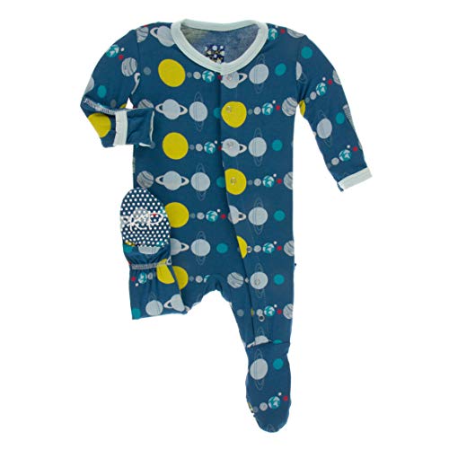 Kickee Pants Bamboo Print Footie with Snaps