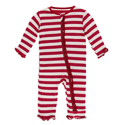 KicKee Pants Bamboo Print Muffin Ruffle Coverall with Zipper