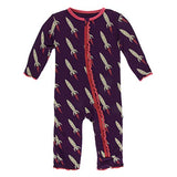 KicKee Pants Bamboo Print Muffin Ruffle Coverall with Zipper