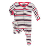 Kickee Pants Bamboo Print Footie with Snaps