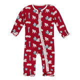 KicKee Pants Bamboo Print Muffin Ruffle Coverall with Zipper