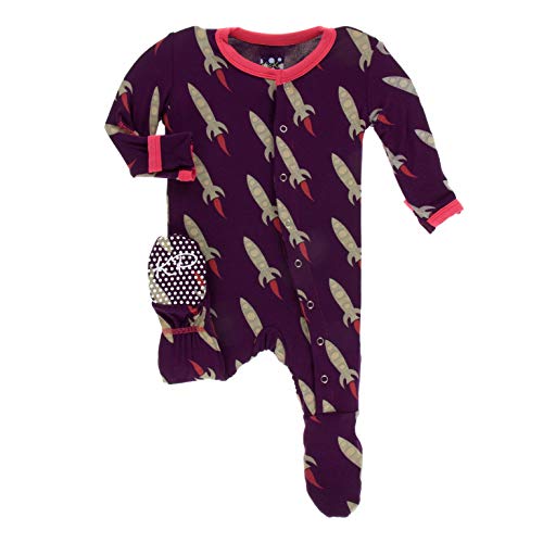 Kickee Pants Bamboo Print Footie with Snaps