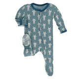 Kickee Pants Bamboo Print Footie with Snaps