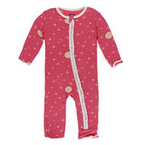 KicKee Pants Bamboo Print Muffin Ruffle Coverall with Zipper
